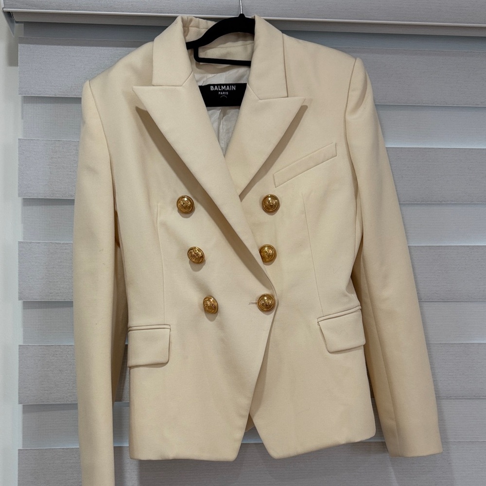 Balmain Beige Blazer with Gold Buttons